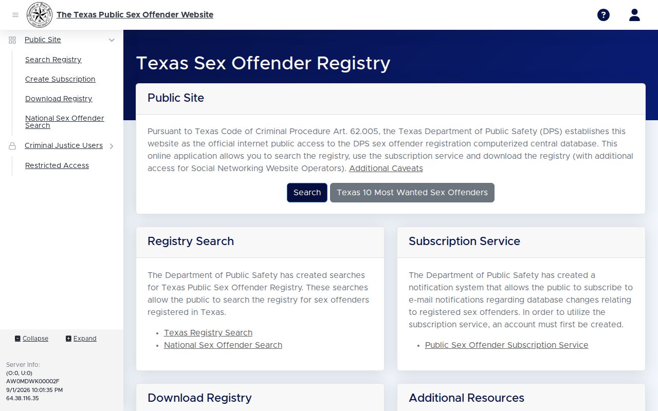 Keller residents directory Texas DPS registry search