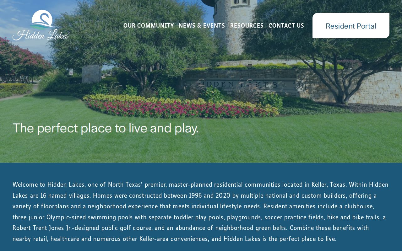 Keller neighbors Hidden Lakes neighborhood association resources page