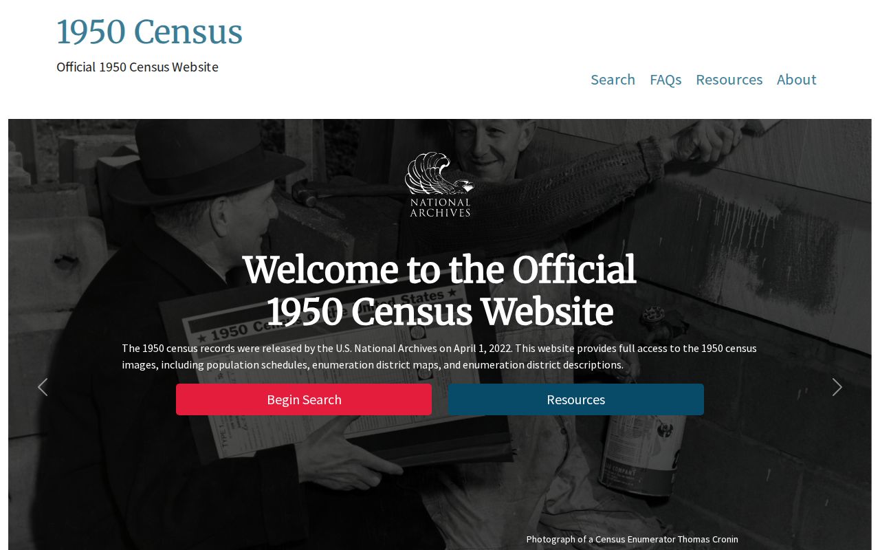 Keller previous residents search in the National Archives 1950 Census