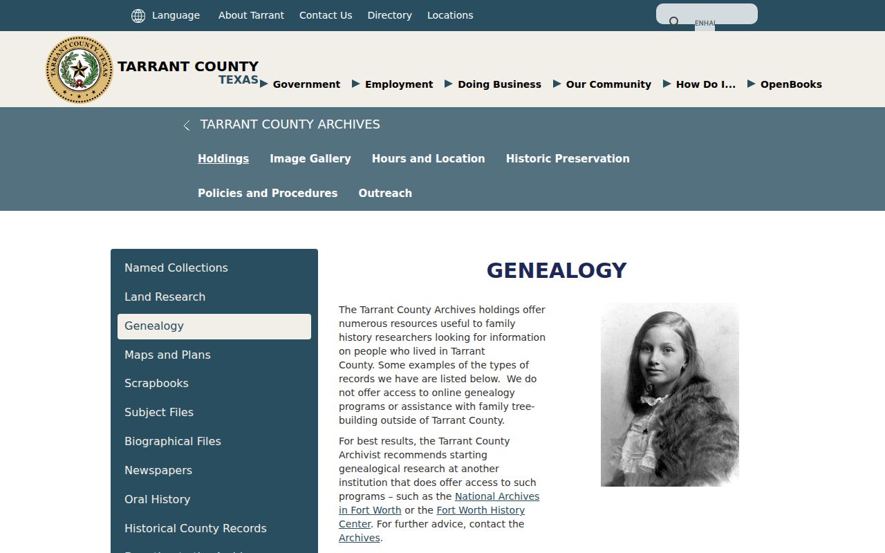 Keller previous residents research in Tarrant Archives genealogy holdings